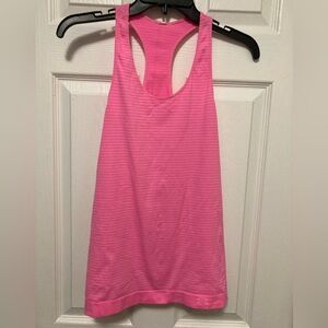 Under Armour Pink Striped Racerback Tank Top #O